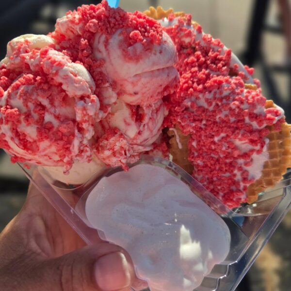 Strawberry cheesecake crunch nachos! @holycowcreamery.mi
